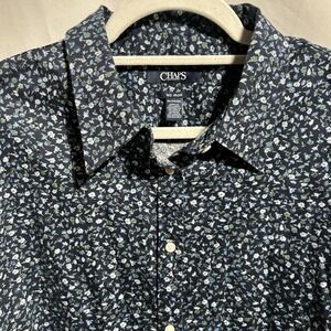 Chaps Women's XXL Top Floral No-Iron Button Up Shirt Long Sleeve Business Collar